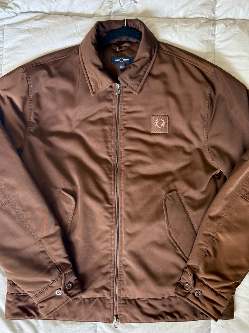 Fred Perry Quilted Zip Through Jacket Brown M